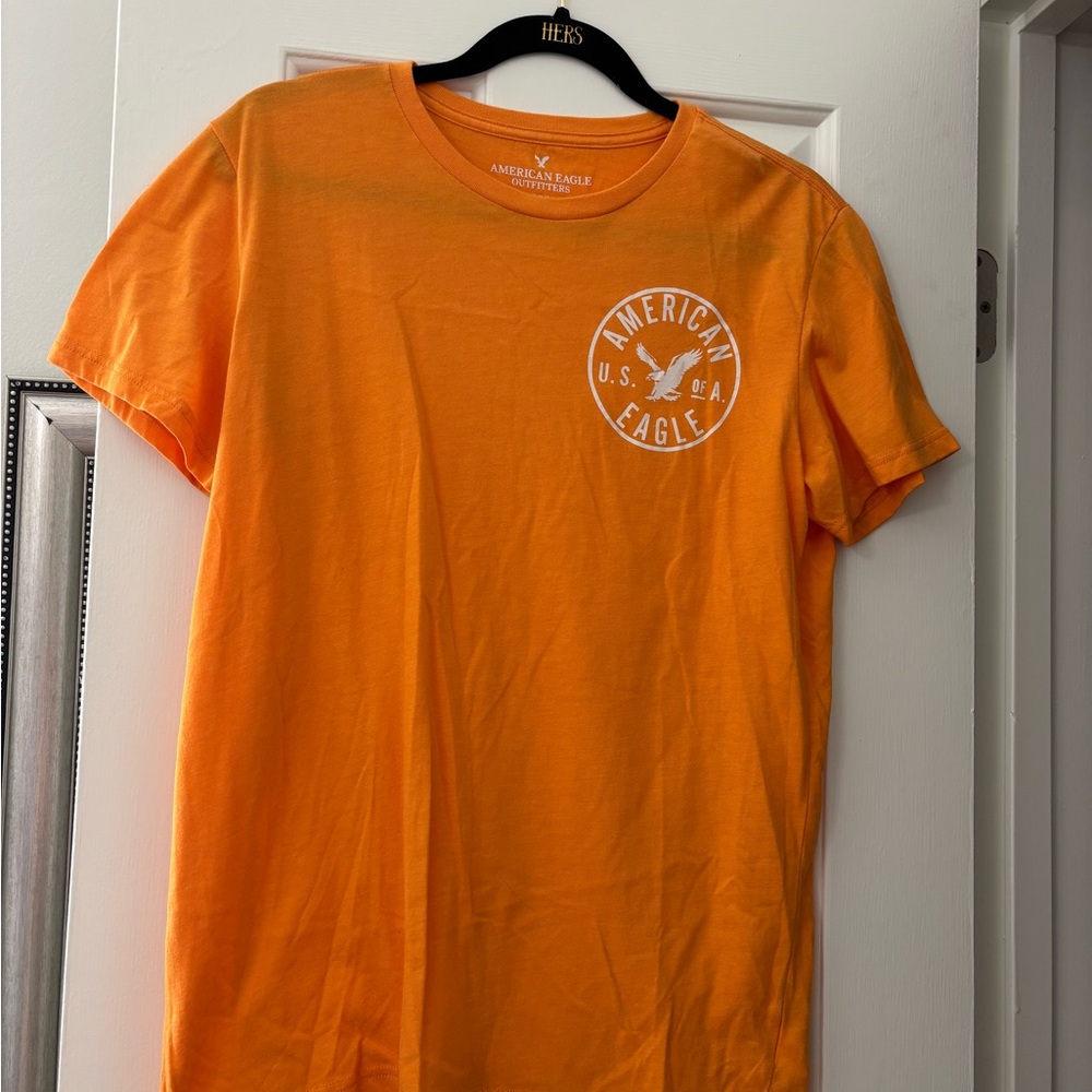American Eagle Outfitters Orange Short Sleeve Logo Tee